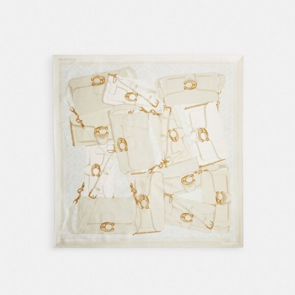Coach Tabby Bag Print Silk Square Scarf (new in original packaging) - Picture 1 of 2